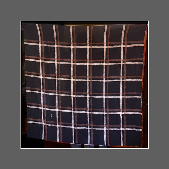 Vintage Oversize Yves St. Laurent Silk Shawl/Scarf/Wrap - Picture 1 of 4